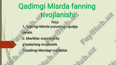 qadimgi misrda fanning rivojlanishi — PDF