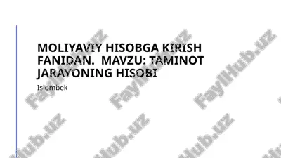 moliyaviy hisob — PPTX