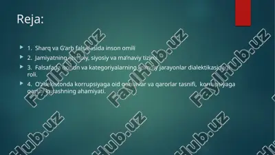 sharq va g'arb falsafasida inson omili — PPTX