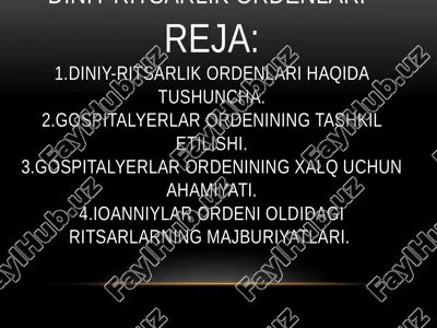 diniy-ritsarlik ordenlari — PPTX