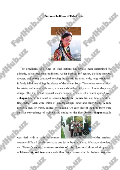 national holidays of uzbekistan — DOC