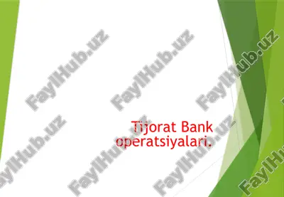 tijorat bank operatsiyalari — PPTX