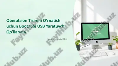 operatsion tizimni o'rnatish uchun bootable usb yaratuvchi qo'llanma — PDF