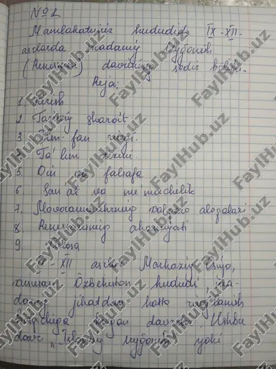 mamlakatimiz hududida 9-12 asrlarda renessans — PDF