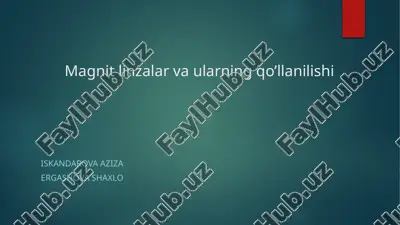 magnitlinzalar va ularning qo’llanilishi 2 — PPTX