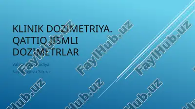 qattiq jismli dozimetrlar — PPTX
