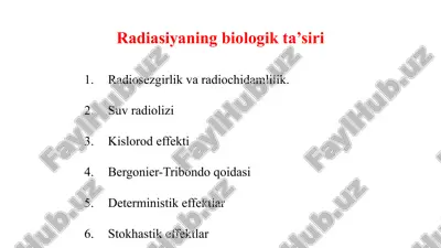 radiatsiyaning biologik ta’siri — PPTX