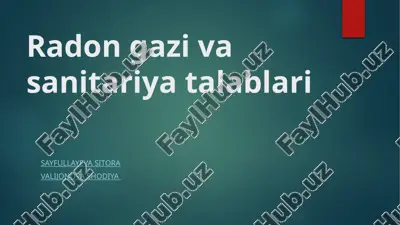radon gazi va sanitariya talablari — PPTX