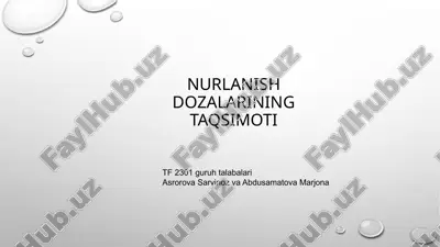 nurlanish dozalarining taqsimoti — PPTX