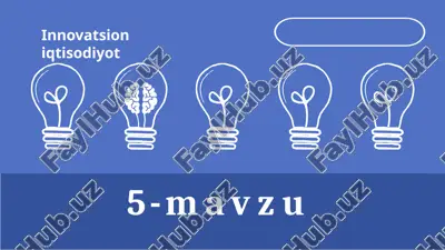 innovatsiya va iqtisodiyot — PPTX