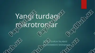 yangi turdagi mikrotronlar — PPTX