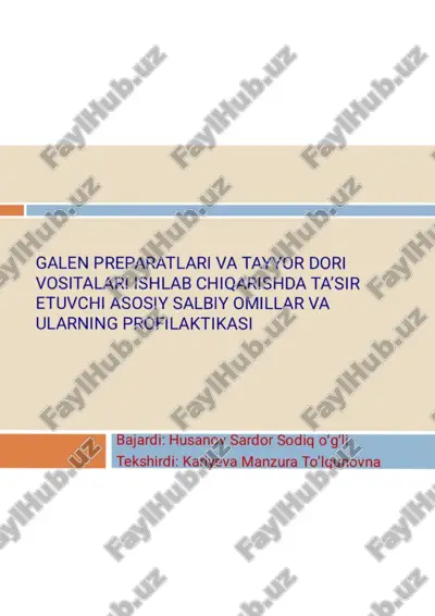 galen preparatlari va tayyor dori vositalari — PDF