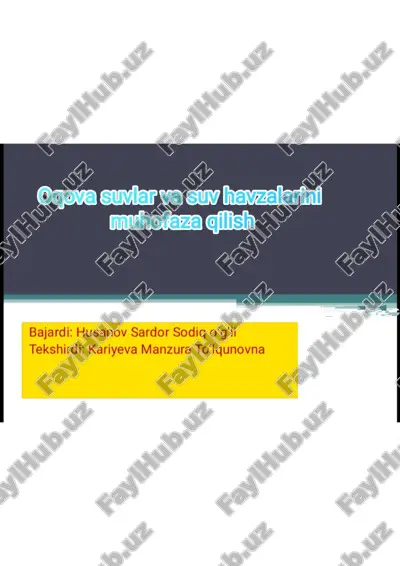 suv resurslarining samarador ishlatilishi — PDF