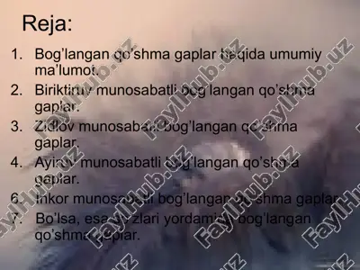 bogʻlangan qoʻshma gaplar — PPT