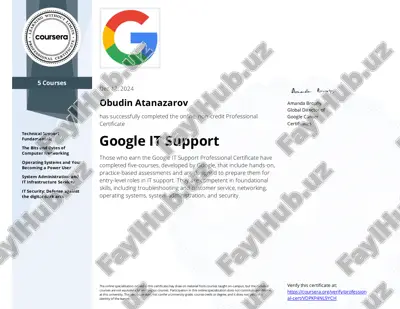 google it support professional certificate — PDF