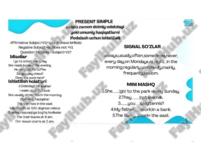 ingliz tili grammatikasi present simple — PDF