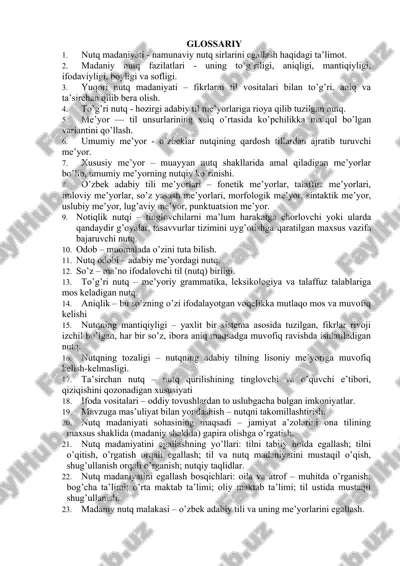 nutq madaniyati va adabiy tili glossariy — DOCX