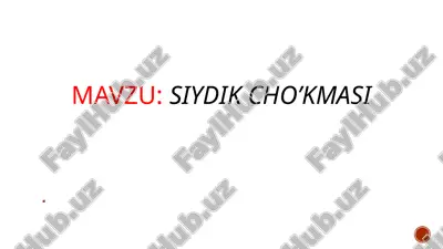 siydik cho’kmasi tahlili — PPTX