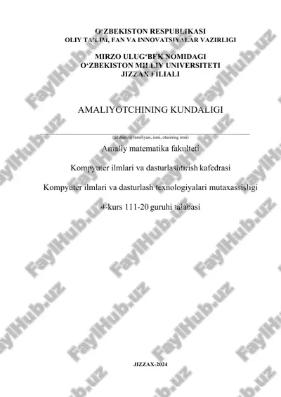 talabaning kundaligi shakli — DOC