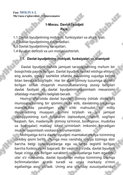 davlat byudjeti — DOC