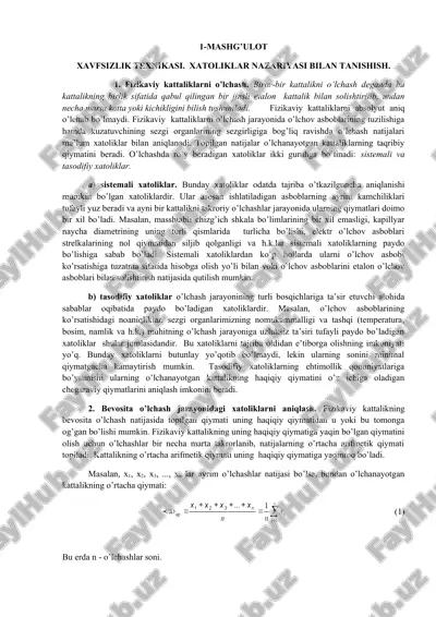 xavfsizlik texnikasi — DOC