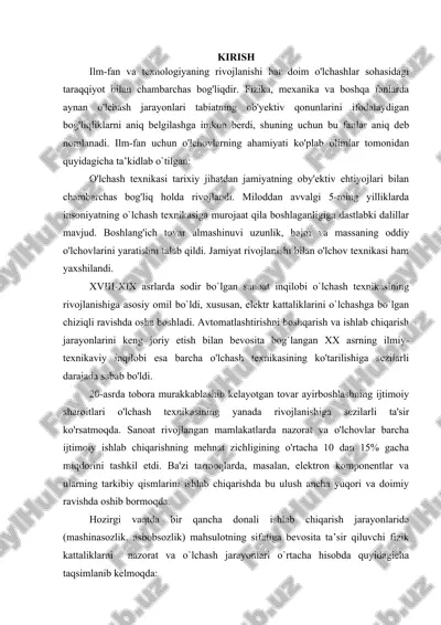 o'lchash texnikasi tarixasi — DOC