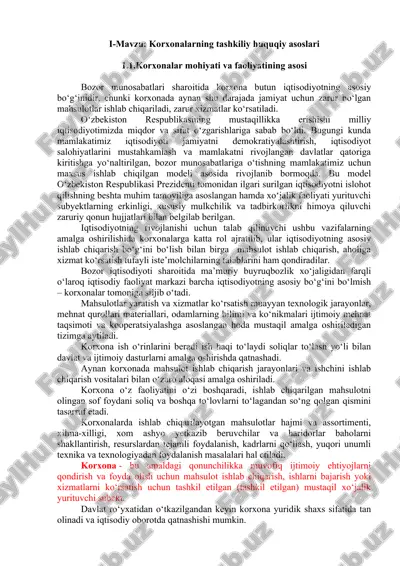 korxonalarning tashkiliy huquqiy asoslari — DOC