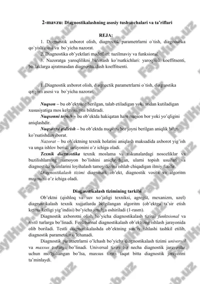 diagnostikalashning asosiy tushunchalari va ta’riflari — DOC