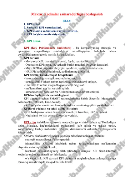 kpi tizimi — DOC