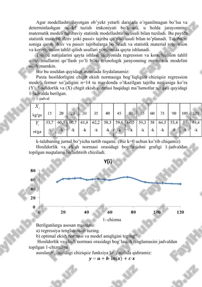 statistik modellashtirish usullari — DOC