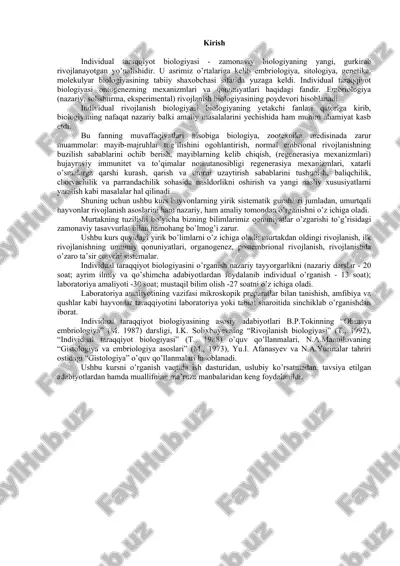individual taraqqiyot biologiyasi — DOC