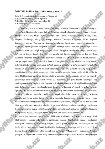 buddaviylik dini tarixi va asosiy gʻoyalar — DOC