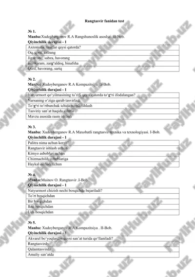 rangtasvir fanidan test — DOC