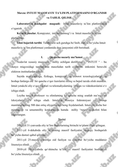intuit masofaviy ta’lim platformasi — DOC