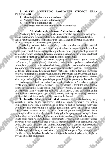 marketingda axborotni o'rni va tizimi — DOC