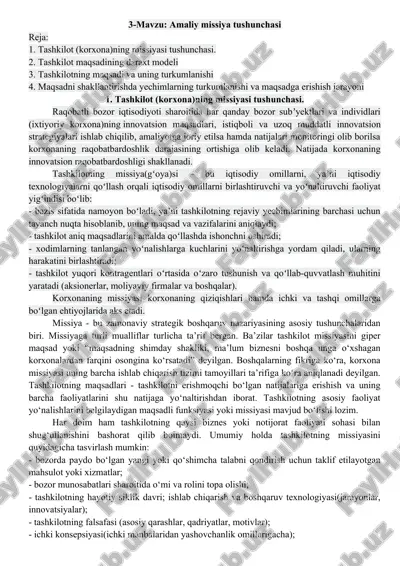 amaliy missiya tushunchasi — DOC