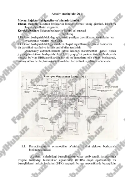 elektron boshqarish blokini ta’minlash tizimi — DOC