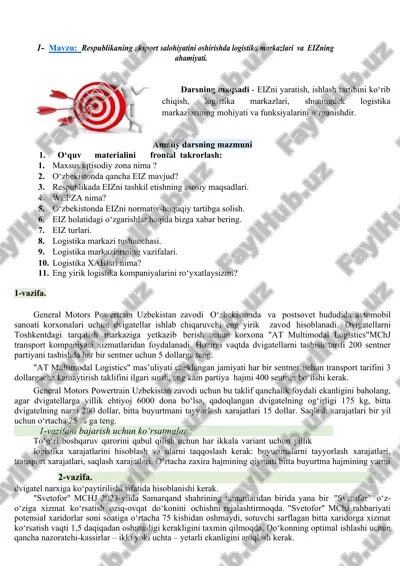general motors powertrain uzbekistan zavodi o‘zbekistonda va postsovet hududida avtomobil sanoati korxonalari uchun dvigatellarni ishlab chiqaruvchi eng yirik zavod — DOC