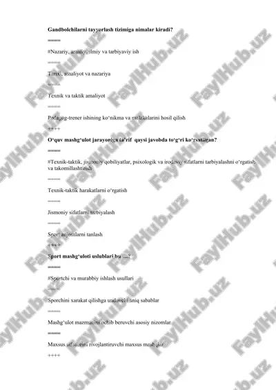 gandbolchilarni tayyorlash tizimi — DOC