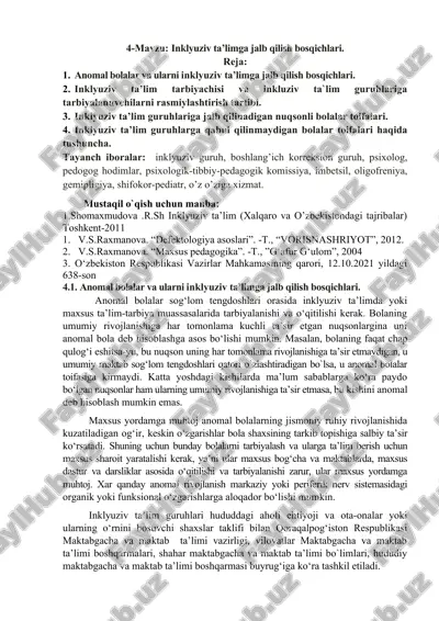 inklyuziv ta’limning bosqichlari — DOC