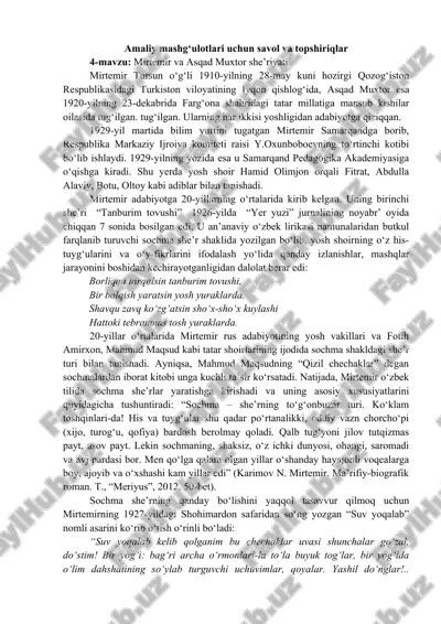 mirtemir va asqad muxtor she’riyati — DOC