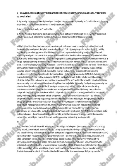 makroiqtisodiy barqarorlashtirish siyosati — DOC