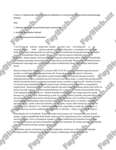 nodavlat va notijorat tashkilotlari o‘zbekistonda — DOC