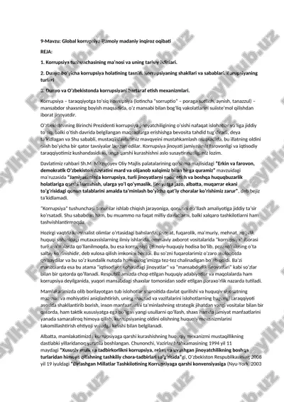 global korrupsiya ijtimoiy madaniy inqiroz oqibati — DOC