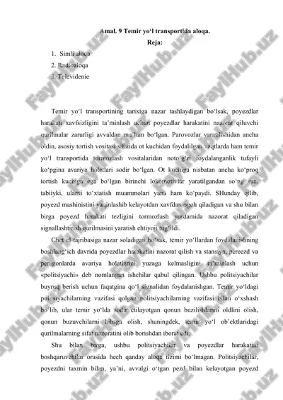 temir yo‘l transportida aloqa — DOC