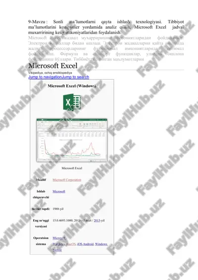 microsoft excel — DOC