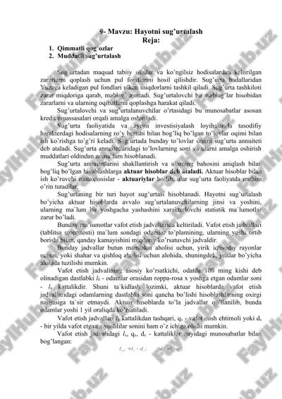 sug'urta annuitetlari — DOC