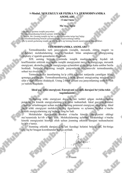 modul, molekulyar fizika va termodinamika asoslari — DOC