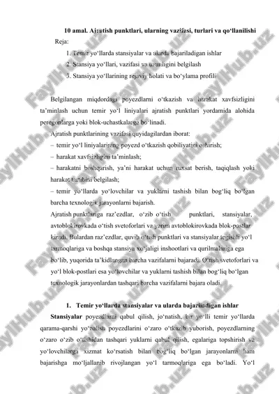 temir yo‘llarda stansiyalar va ularda bajariladigan ishlar — DOC