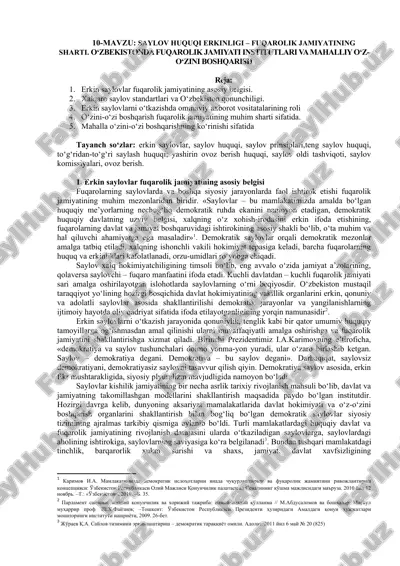erkin saylovlar fuqarolik jamiyatining asosiy belgisi — DOC